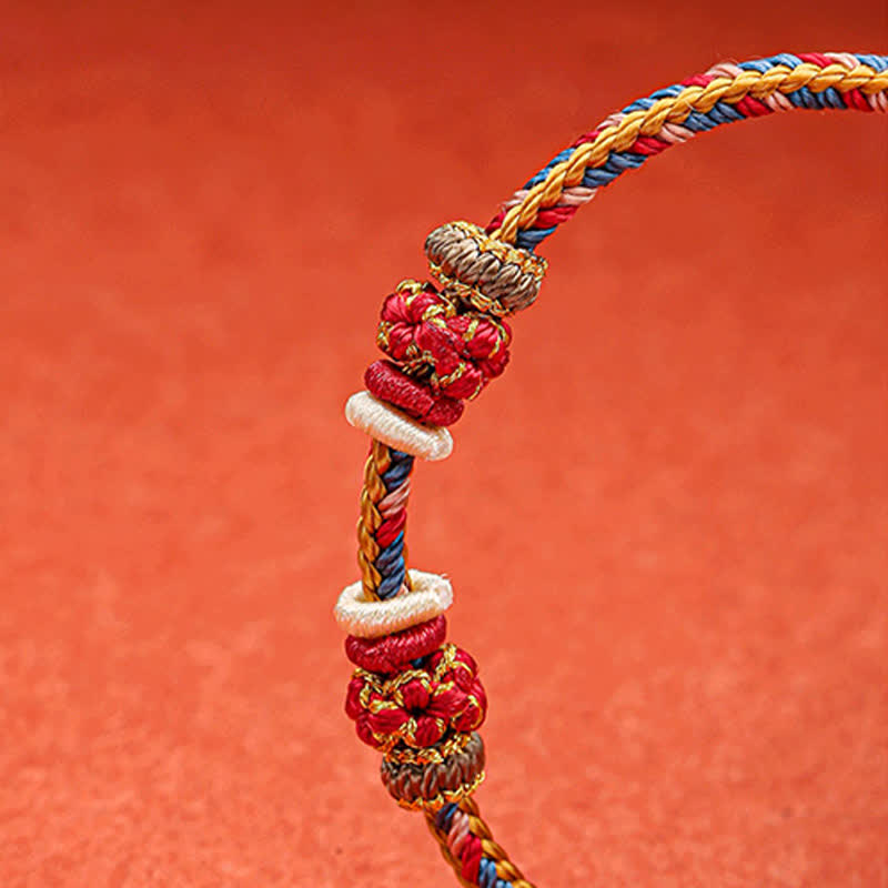 Fortune Jewel Handmade Dunhuang Color Luck Braid String Bracelet