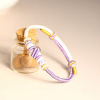 Fortune Jewel Two-Color Rope Handcrafted Eight Thread Peace Knot Luck Connection Bracelet