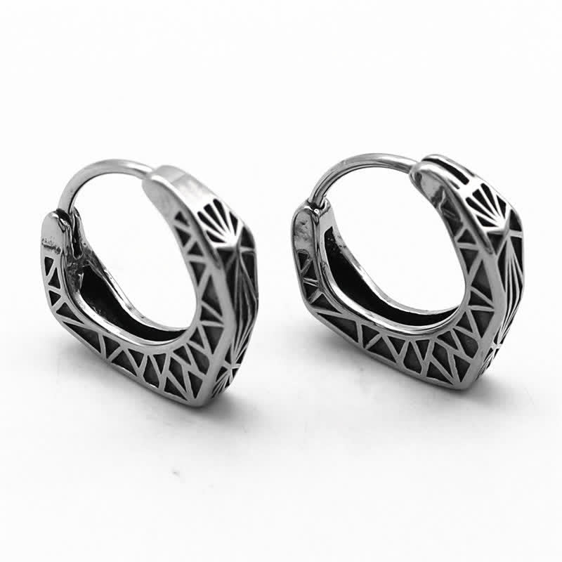 Fortune Jewel Viking Hoop Titanium Steel Balance Earrings