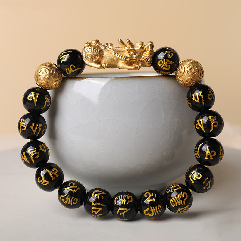 Fortune Jewel FengShui PiXiu Obsidian Wealth Bracelet