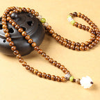 Fortune Jewel Tibetan Rosewood Lotus Mala Protection Calm Necklace Bracelet
