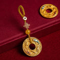 Fortune Jewel Double Koi Fish Peace Buckle Wealth Luck Key Chain
