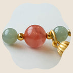 Fortune Jewel Red Agate Jade Lotus Confidence Calm String Bracelet
