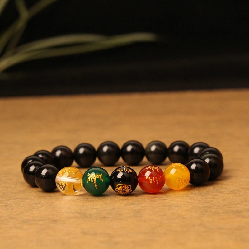 Fortune Jewel Five Elements God of Wealth Various Agate Crystal Wealth Bracelet
