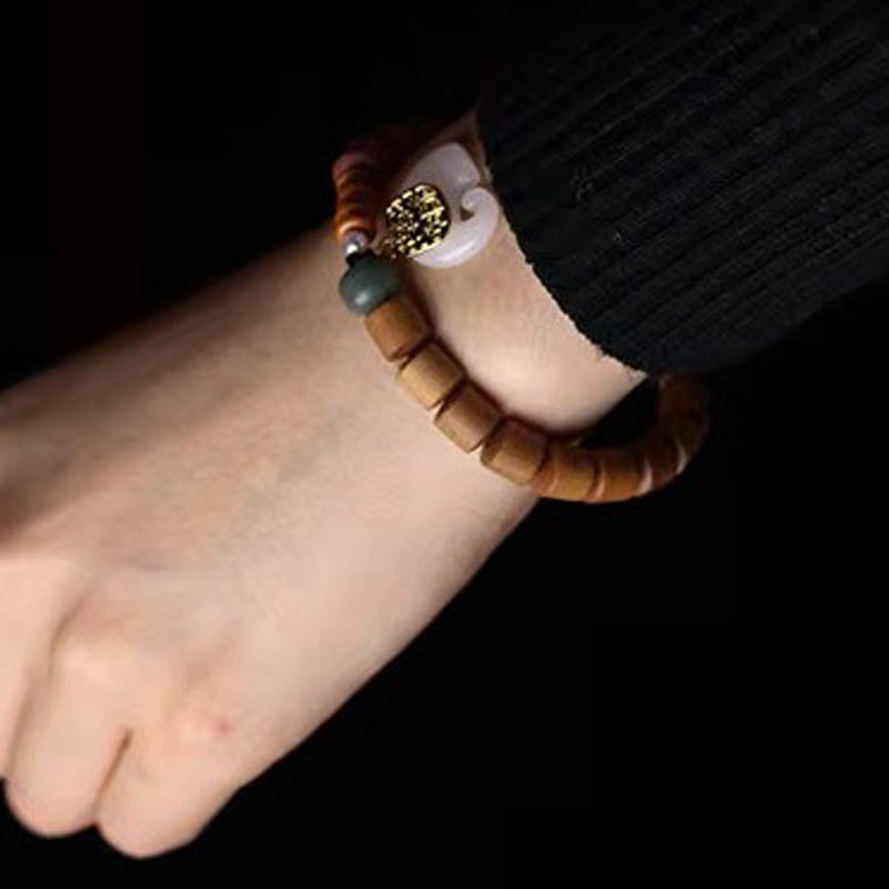 Fortune Jewel Sandalwood Jade Elephant Protection Bracelet
