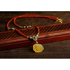 Fortune Jewel 925 Sterling Silver Natural Red Agate Amber Peony Confidence Charm Necklace Pendant