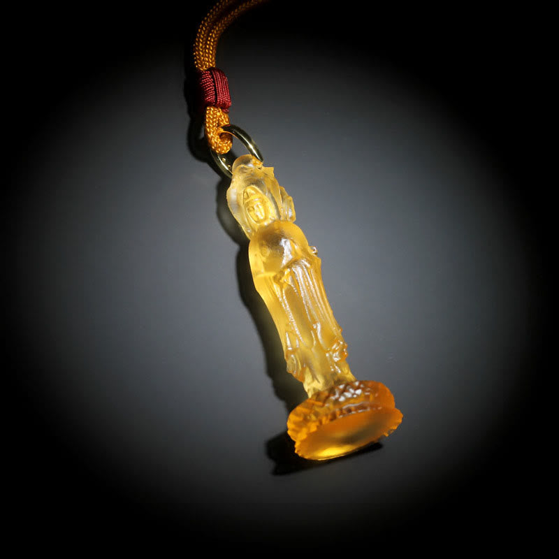 Fortune Jewel Avalokitesvara Buddha Liuli Harmony Necklace Fortune Jewel