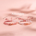 Fortune Jewel Natural Gradient Agate Reincarnation Knot Peach Blossom Wealth Luck Handmade String Bracelet