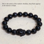 Fortune Jewel Rainbow Obsidian Fox Healing Positive Bracelet