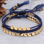 Fortune Jewel 3 PCS Tibetan Copper Beads Healing Protection Luck Bracelet Set