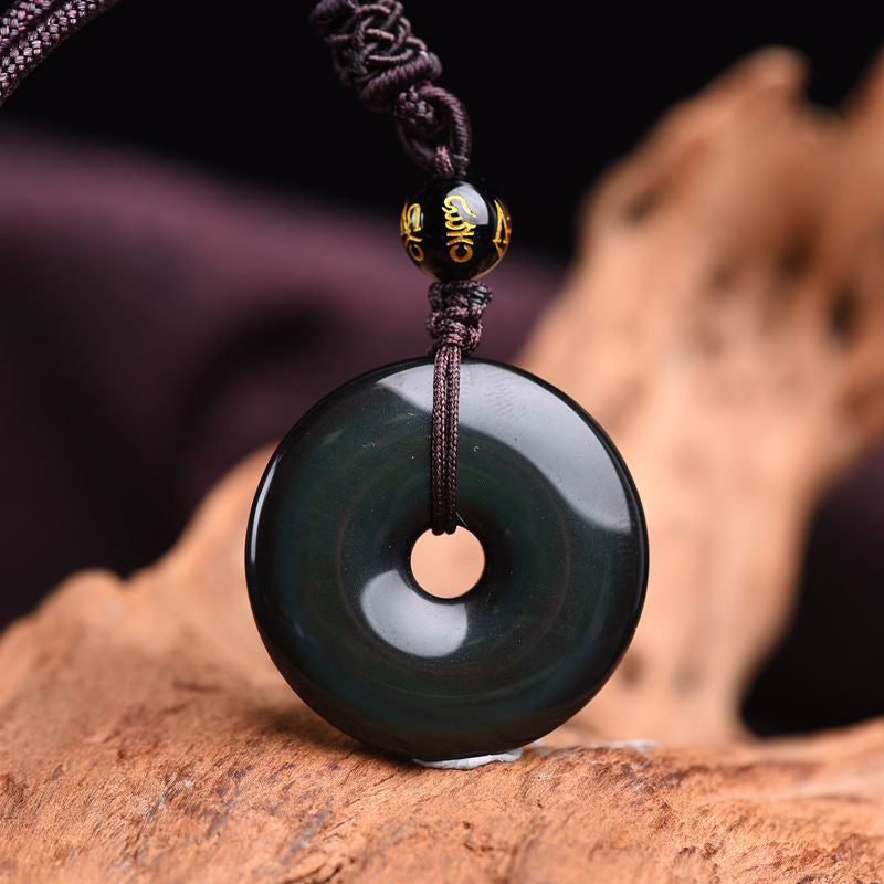 Fortune Jewel Tibetan Obsidian Protection Necklace