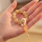 Fortune Jewel Citrine Peace Buckle Prosperity Happiness Wrist Mala