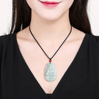 Fortune Jewel Chinese Zodiac Natal Buddha Jade Wealth Prosperity Necklace Pendant Fortune Jewel