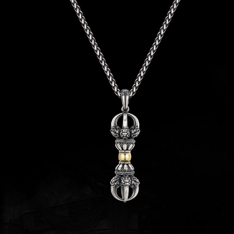 Fortune Jewel Tibetan Dorje Vajra Design Wealth Necklace Pendant