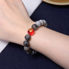 Fortune Jewel Tibetan Nine-Eye Dzi Bead Picasso Jasper Positive Bracelet