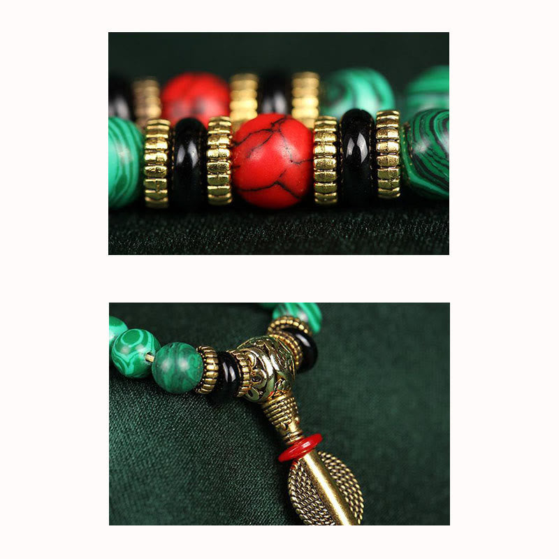 Fortune Jewel Tibetan 108 Mala Malachite Beads Bracelet Necklace