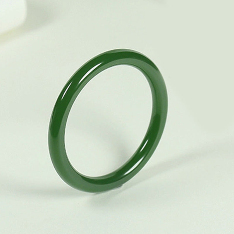 Fortune Jewel Cyan Jade Longevity Blessing Bangle Bracelet