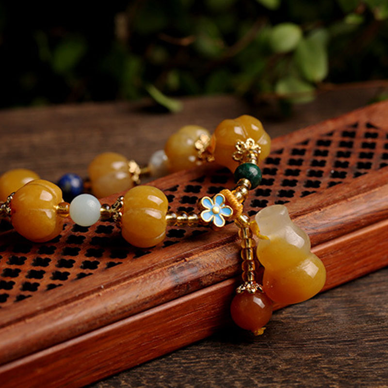 Fortune Jewel Golden Silk Jade Pixiu Wealth Bracelet