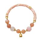 Fortune Jewel Sun Stone Golden Silk Jade Lily of the Valley Charm Positive Bracelet Bangle
