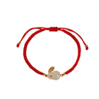 Fortune Jewel 925 Sterling Silver Year of the Rabbit Hetian White Jade Luck Red String Protection Bracelet