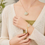 Fortune Jewel Natural Hetian Jade Bead Double Peace Buckle Fu Character Abundance Braided Bracelet