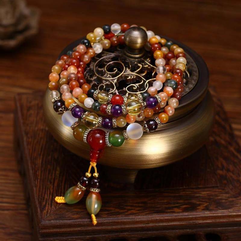 Fortune Jewel The 108 Quartz Healing Mala Bracelet