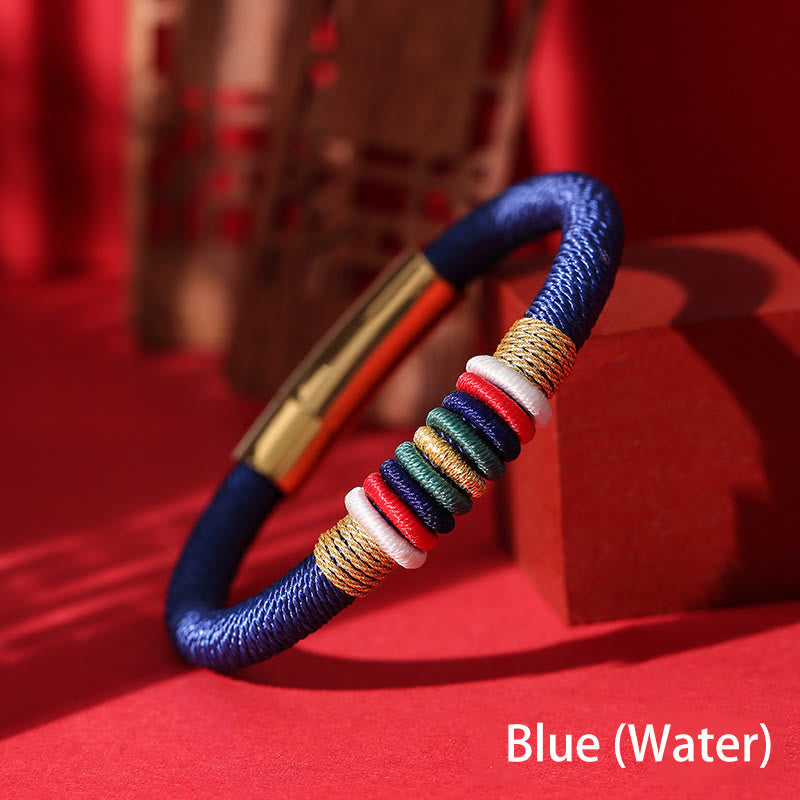 Fortune Jewel Tibetan Handmade Colorful King Kong Knot Five Elements Luck Braid String Bracelet