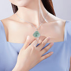 Fortune Jewel Laughing Buddha Jade Protection Calm Titanium Steel Chain Necklace Pendant Fortune Jewel