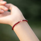 Fortune Jewel Natural Garnet Strawberry Quartz Calm Bracelet