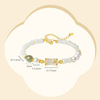 Fortune Jewel 925 Sterling Silver Natural Hetian White Jade Bamboo Luck Blessing Bracelet