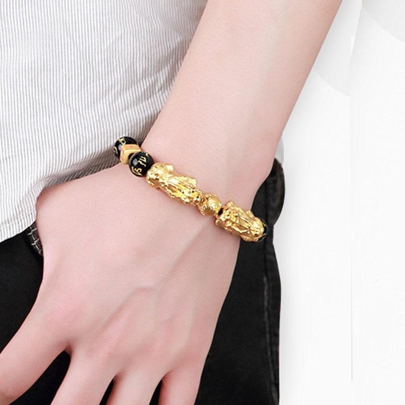 Buddha & Karma Gold-Plated Double Pixiu Bracelet - Extreme Wealth & Protection