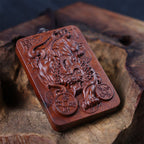Fortune Jewel Natural Lightning Struck Jujube Wood PiXiu Copper Coin Good Fortune Necklace Pendant