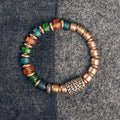 Fortune Jewel Tibetan Colorful Glass Beads Copper Wealth Bracelet
