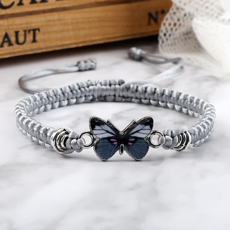 Fortune Jewel Butterfly Freedom Love String Charm Bracelet
