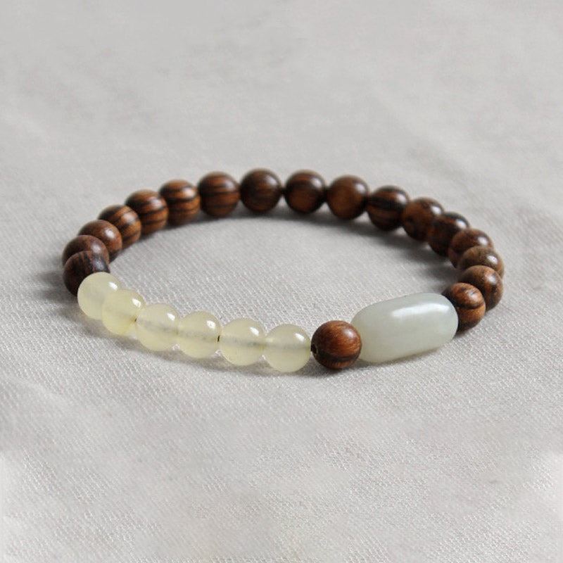 Fortune Jewel  Jade Sandalwood Luck Abundance Bracelet