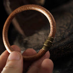 Fortune Jewel Retro Leather Luck Healing Copper Magnetic Buckle Bracelet