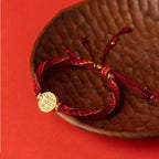 Fortune Jewel Five Directions Gods of Wealth Handmade Reincarnation Knot Protection String Braid Bracelet