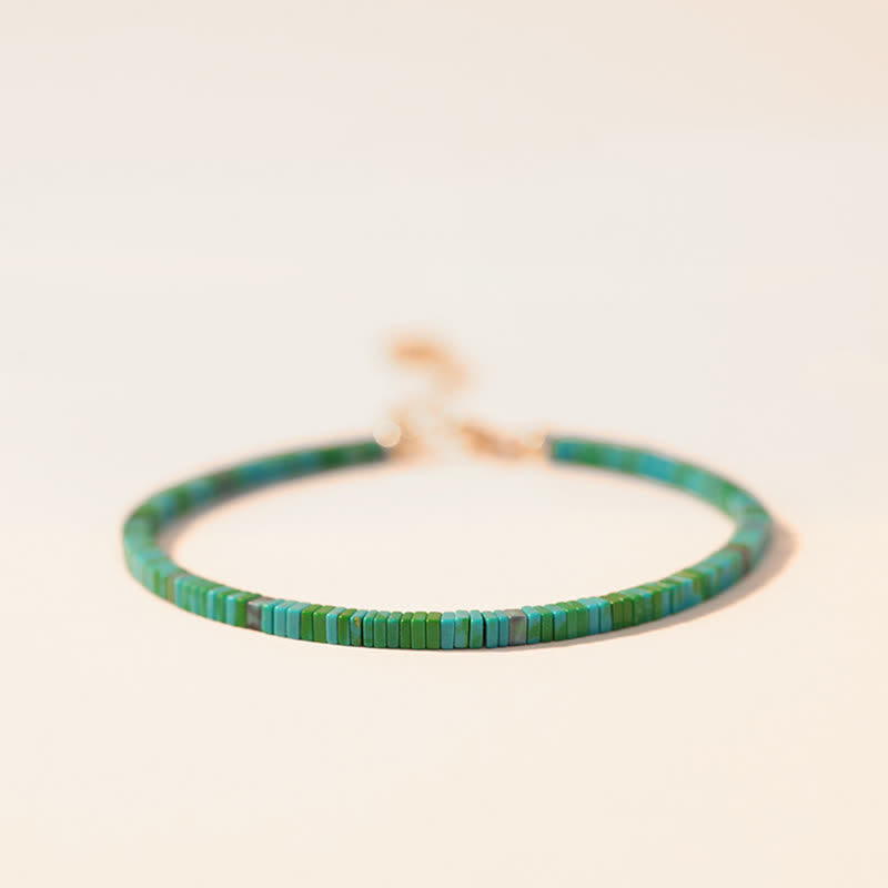 Fortune Jewel Turquoise Beaded Friendship Strength Chain Bracelet