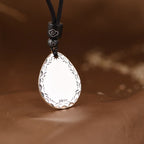 Fortune Jewel Vintage 999 Sterling Silver Yin Yang Bagua Water Drop Design Balance Harmony Necklace Pendant Fortune Jewel