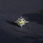Fortune Jewel 925 Sterling Silver Lotus Zircon Blessing Protection Ring Fortune Jewel