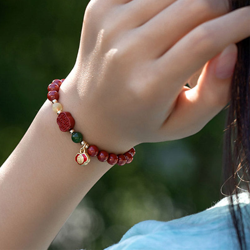 Fortune Jewel Cinnabar Happiness Calm Bracelet