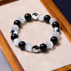 Fortune Jewel Black Obsidian Cat's Eye Yin Yang Purification Strength Bracelet