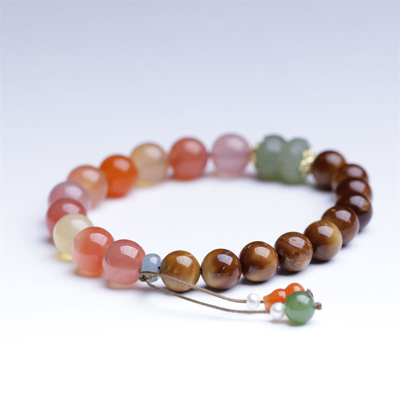 Fortune Jewel Kuka Seed Yanyuan Agate Hetian Jade Wealth Protection Bracelet