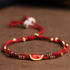 Fortune Jewel Handmade Cinnabar Dumplings Design Luck Braided Red Rope Bracelet