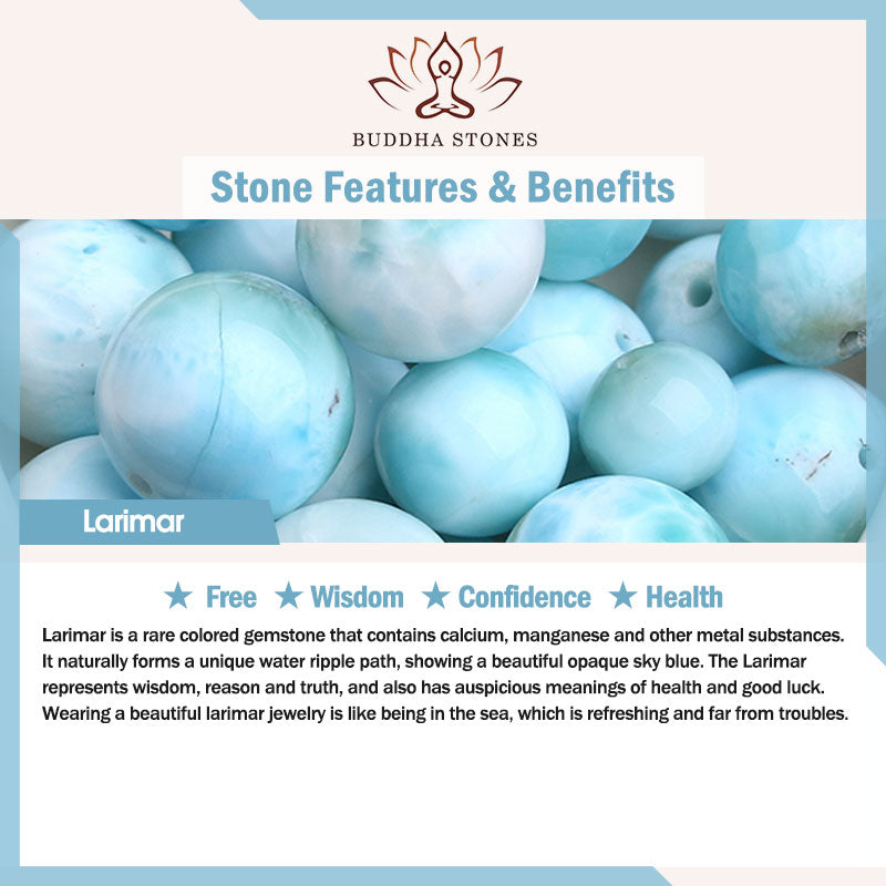 Fortune Jewel Natural Larimar Wisdom Confidence Bracelet