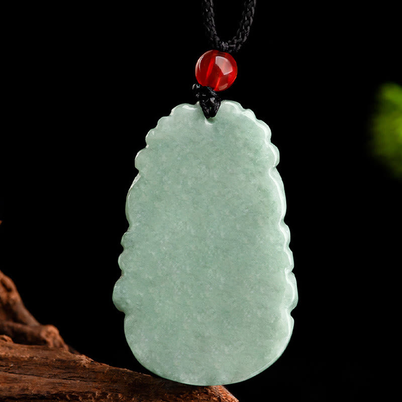 Fortune Jewel Natural Green Jade 12 Chinese Zodiac Luck Prosperity Necklace Pendant