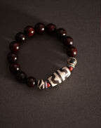 Red Sandalwood Beads Dzi Beads Bracelet