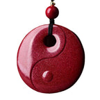 Fortune Jewel Laughing Buddha Yin Yang Chinese Zodiac Gourd Natural Cinnabar Blessing Necklace Pendant