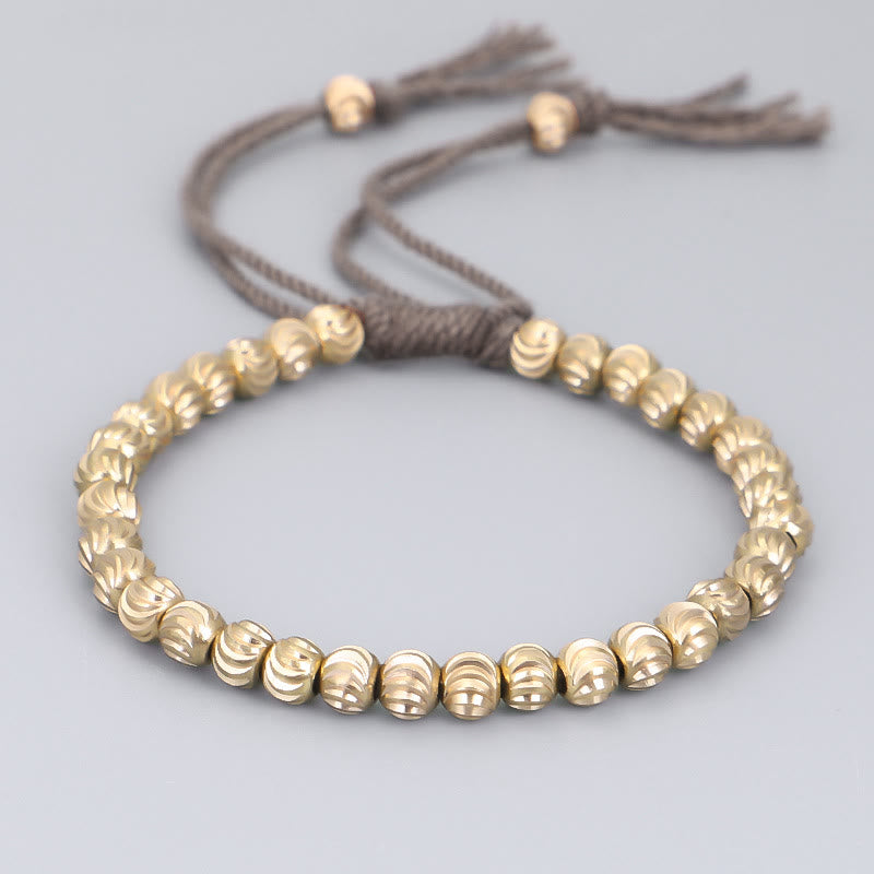 Fortune Jewel Tibetan Handmade Copper Bead Luck String Bracelet