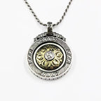Fortune Jewel Tibetan Om Mani Padme Hum Double Dorje Vajra Rotatable Purity Peace Necklace Pendant